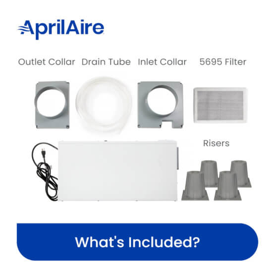 Aprilaire E070 Pro 70 Pint Dehumidifier BUNDLE Crawl Space DIY