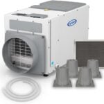 AprilAire E100 Pro Dehumidifier Bundle - 100 Pint Whole House Dehumidifier - Full Complete Kit - Crawl Spaces, Basements, Whole Homes, Commercial up to 5,500 sq. ft - 5 Year Warranty Included