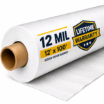 Whitecap - Woven Vapor Barrier - 12 Mil, Thick Plastic sheeting, Drop Cloth Moisture Barrier Covering for Crawl Space Encapsulation, Life-Time Warranty - 12’x 100’ *1200 sq ft