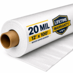 Whitecap - Woven Vapor Barrier - 20 Mil (12' x 100'), Thick Plastic sheeting, Drop Cloth Moisture Barrier Covering for Crawl Space Encapsulation, Life-Time Warranty