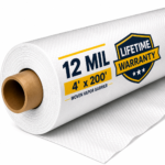 Whitecap - Woven Vapor Barrier - 12 Mil, Thick Plastic sheeting, Drop Cloth Moisture Barrier Covering for Crawl Space Encapsulation, Life-Time Warranty - 4’x 200’ 800 sq ft