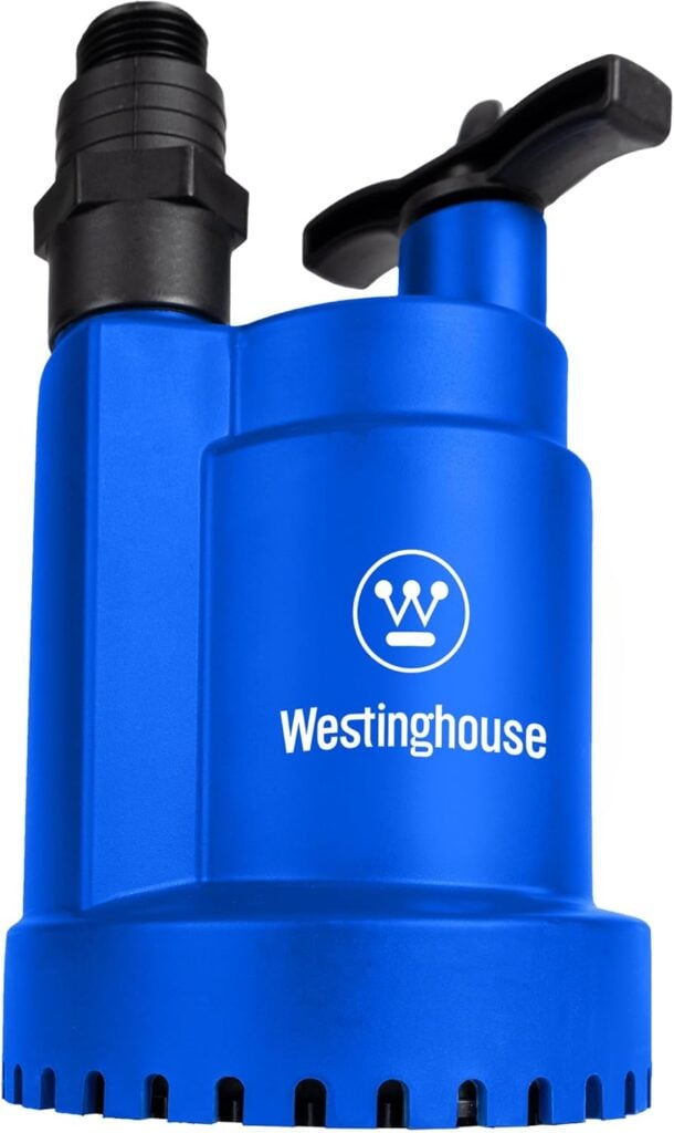Westinghouse - 1/4 HP Sump Pump Submersible Water Pump Thermoplastic Portable Utility Pump High Flow Water Removal for Swimming Pool Garden Pond Basement Window Wells image