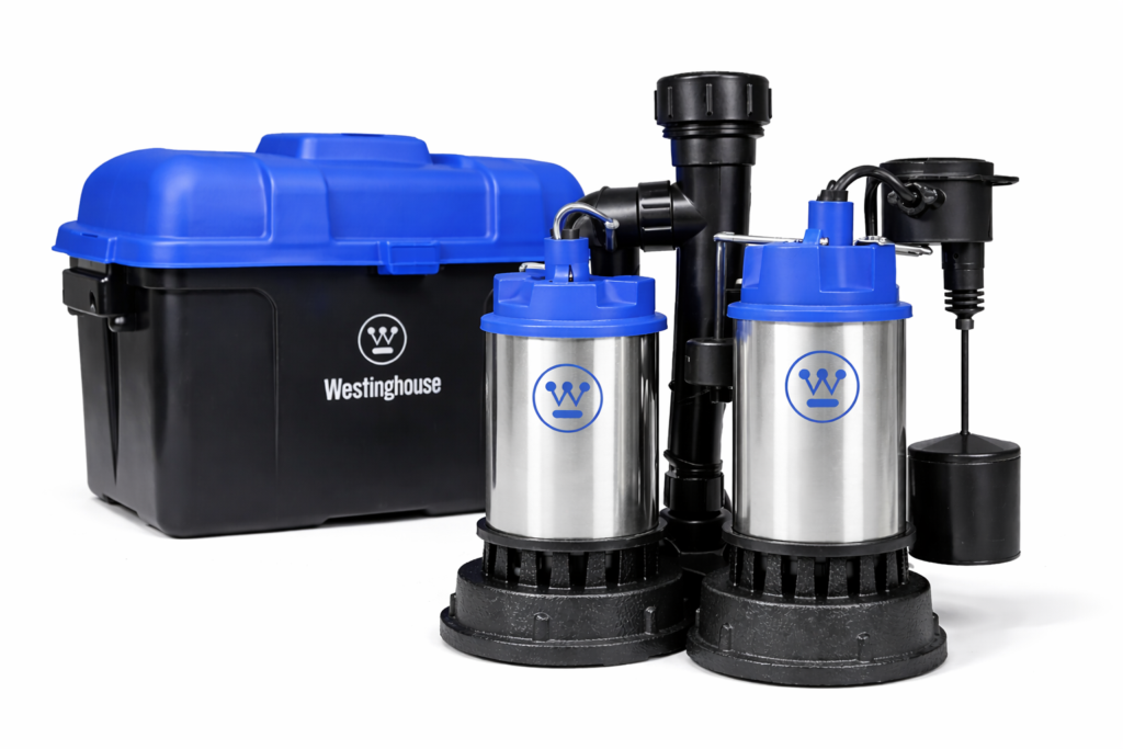 Westinghouse - Sump Pump Battery Back Up Combo System, 1/2 HP with 12 Volt Battery Backup Capability - Integrated Vertical Float Switch - Up to 5,200 Gallons Per Hour image