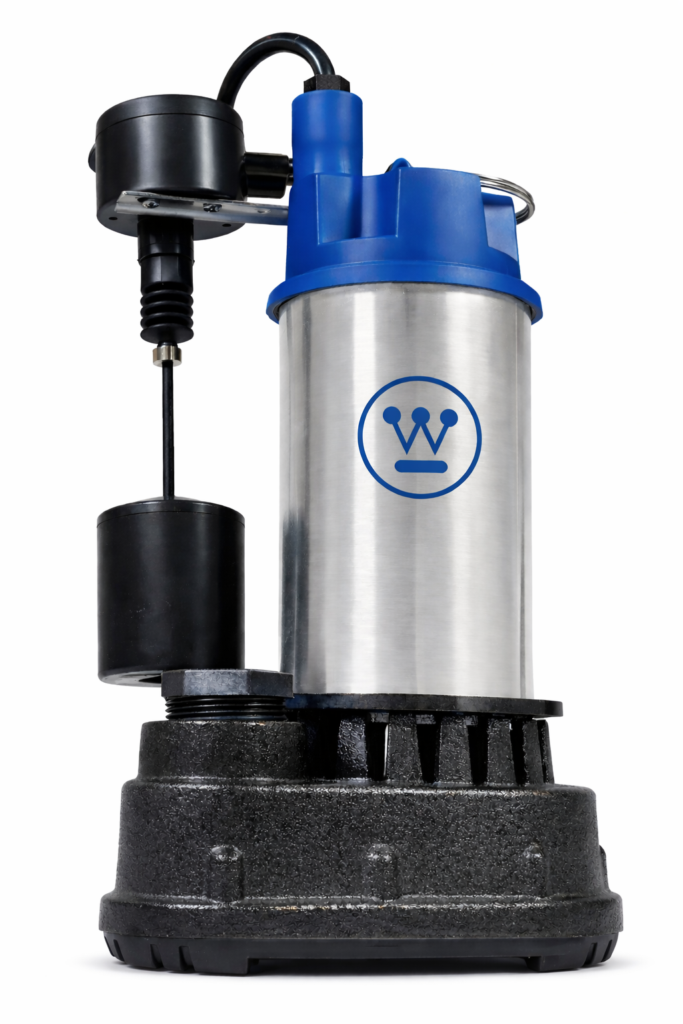 Westinghouse 3/4 HP Submersible Cast Iron and Stainless Steel Sump Pump with Integrated Vertical Float Switch - 6,000 Gallons Per Hour - Heavy Duty Basement Sump Pump image
