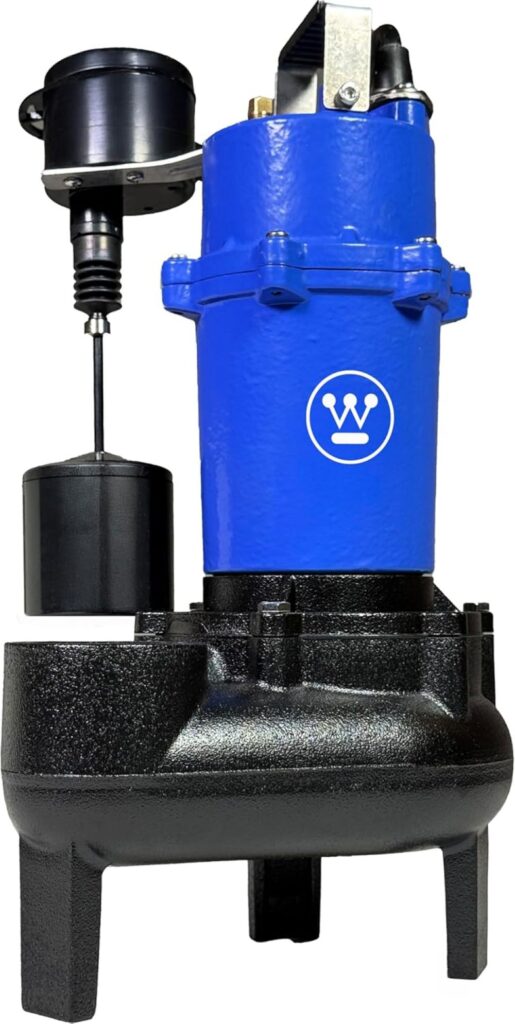 Westinghouse 1/2HP Cast Iron Sewage Pump, 6500 GPH Automatic Vertical Float Switch image