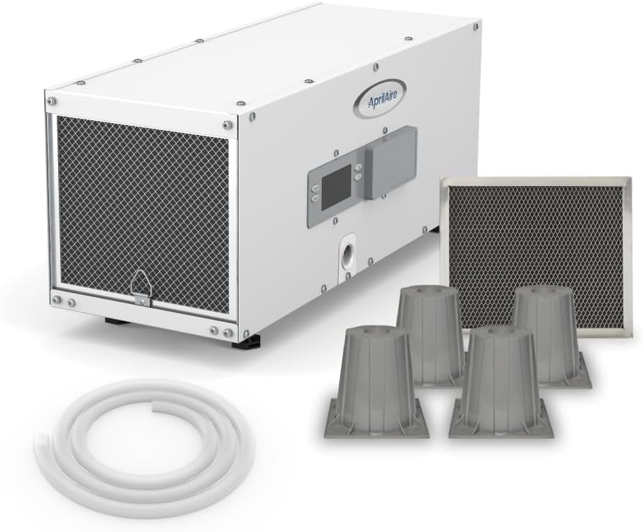 AprilAire E050 Pro Dehumidifier Bundle - 50 Pint Crawl Space Dehumidifier - Compact Dehumidifier for Crawl Spaces, Basements, Attics, Garages up to 1,600 sq. ft - 5 Year Warranty image
