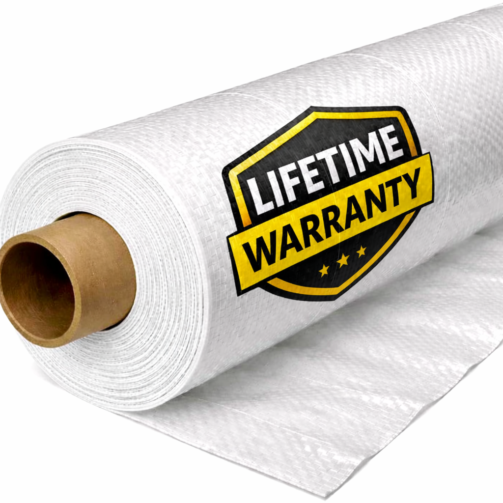 Whitecap - Reinforced/Woven Vapor Barrier - 20 Mil (12' x 100'), Thick Plastic sheeting, Life-Time Warranty image