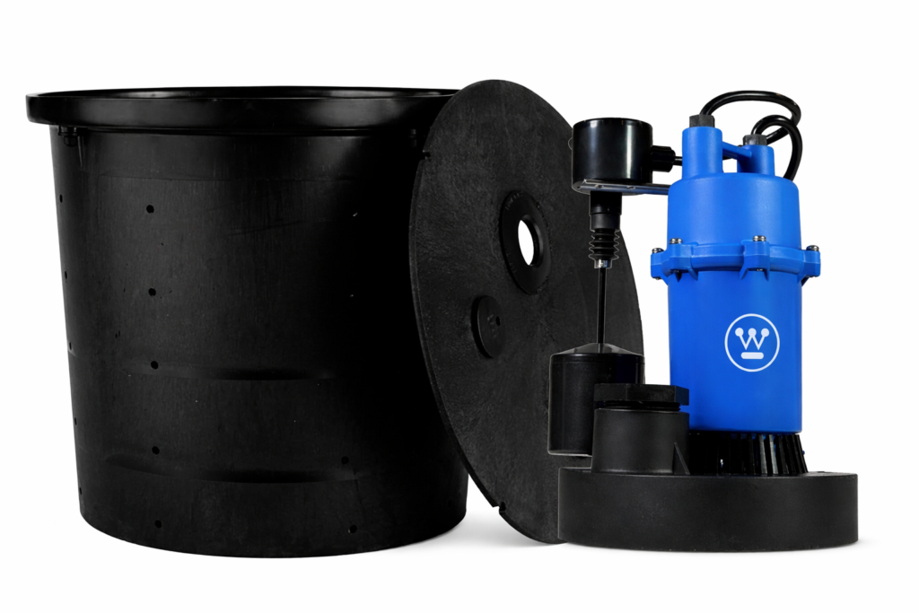Westinghouse -1/2 HP Sump Pump with Integrated Vertical Float Switch - Up to 4,100 Gallons Per Hour - Includes 15 Gallon Perforated Basin & Basin Lid image