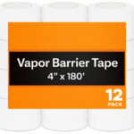 CrawlSpace-DIY Vapor Barrier Tape (12 Pack) 4" x 180' - Heavy Duty White Polyethylene Seam Tape