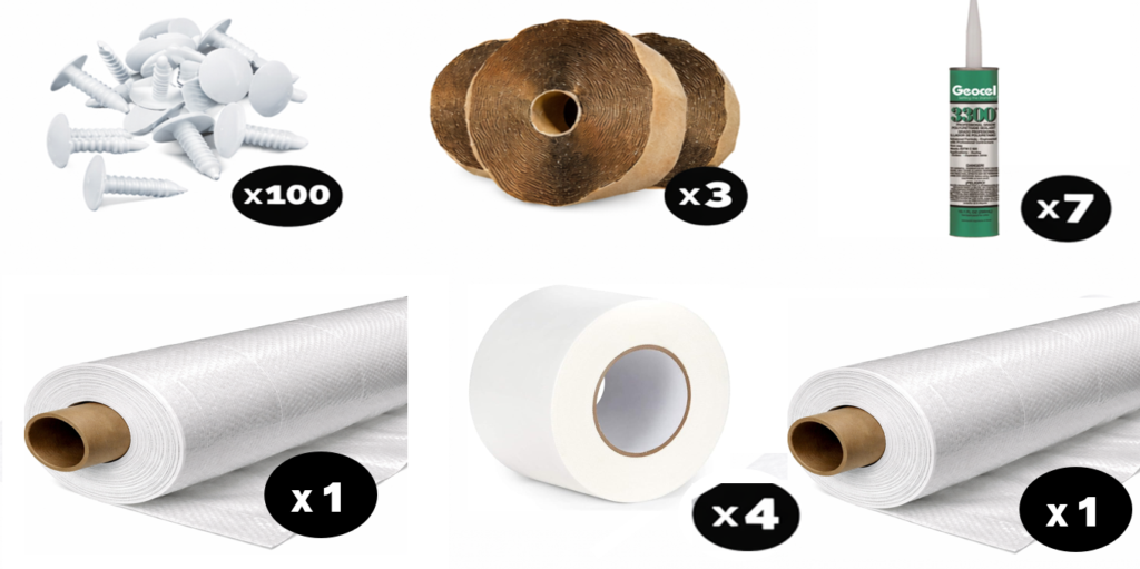 Whitecap Crawl Space Vapor Barrier Encapsulation Kit – 12 Mil Woven Barrier, 2,000 Sq. Ft., Vapor Barrier Tape, Sealant, Butyl Tape & Installation Fasteners Included image